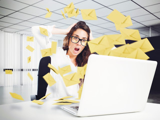 Despair and stress for spam e-mail - obrazy, fototapety, plakaty