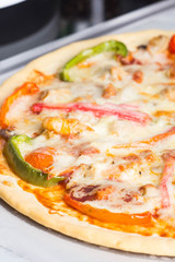 homemade seafood pizza