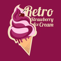 Retro strawberry ice cream