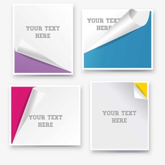 Fototapeta premium Paper banners curled page design