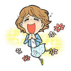 大喜びする女性
