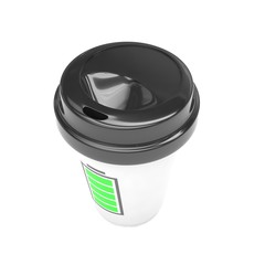 Coffee to go on white. 3d rendering.