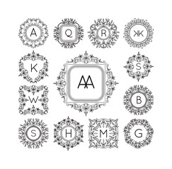 Monogram bage logo vector