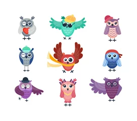 Fotobehang Cartoon owl vector isolated © partyvector