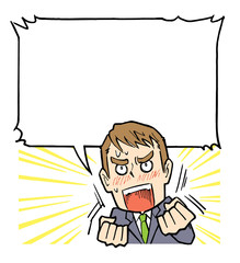 叫ぶ熱血社員
吹き出し
