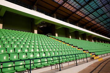 empty football stadium chairs