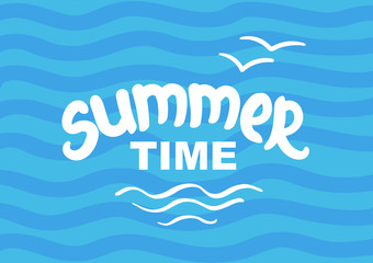 Summer time - hand drawn brush lettering