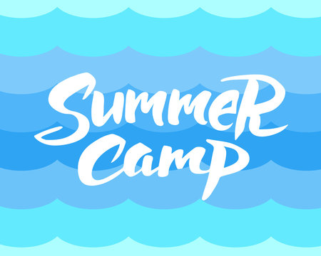 Summer camp hand drawn brush lettering