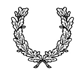 Floral wreath branches set. Decorative elements at engraving style. © Sonulkaster