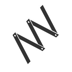 Folding measure icon. Simple flat logo of folding measure on white background. Carpenter's measure. Vector illustration.