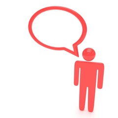3d man with talk bubbles isolated over a white background. 3d rendering.