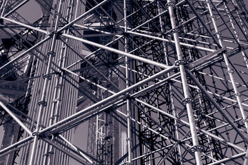 Scaffolding Elements Construction black and white