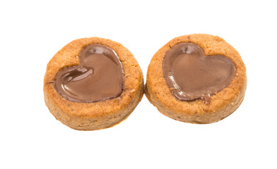 cookies with chocolate hearts