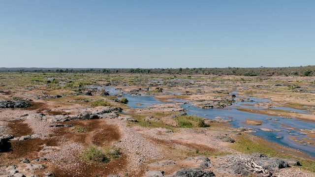 Pan of the almost dry Olifants river in the Kruger national park, South Africa.
