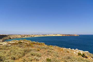 beautiful landscape with rocky ocean shore
