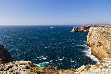 beautiful landscape with rocky ocean shore