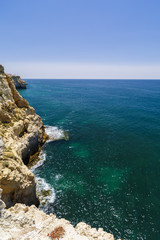 beautiful landscape with rocky ocean shore