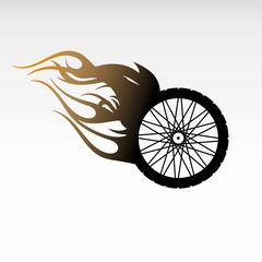 Fototapeta premium Motorcycle wheel logo