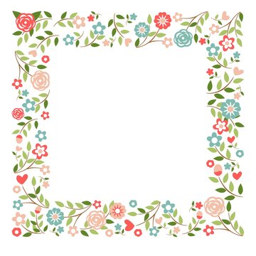 Ornamental frames flowers design