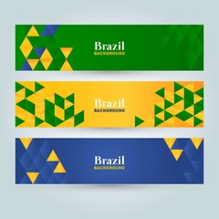 Geometric Brazil banners