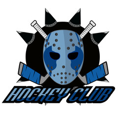 retro logo mask hockey club