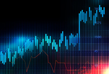 technical financial graph on technology abstract background