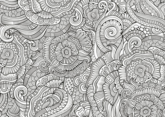 Abstract sketchy doodles hand drawn ethnic pattern