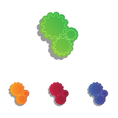 Settings sign illustration. Colorfull applique icons set.