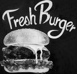 a hand drawn Menu design Fliers template on Chalkboard Ads, incl