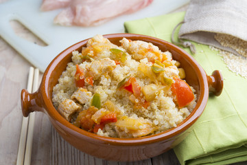 Quinoa salad with vegetables.Superfoods concept