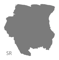 Suriname Map grey