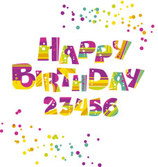 geometric childish style lettering isolated on white background.