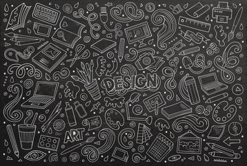 Vector set of design theme items