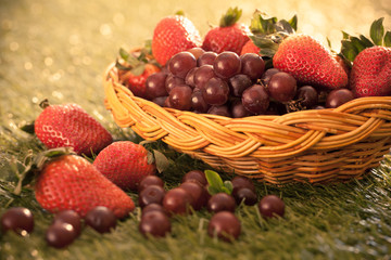 Blueberries and strawberries