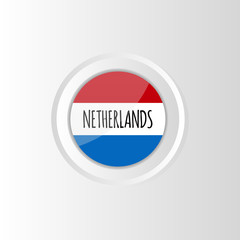 Vector circle colorful bright flag of Netherlands on gradient background