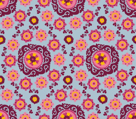 seamless pattern of traditional asian carpet embroidery Suzanne.