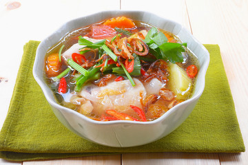 Chicken soup chicken soup with vegetables in a bowl
