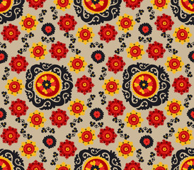 traditional asian carpet embroidery Suzane. Uzbek ethnic decorat