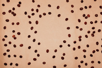 scattered coffee beans