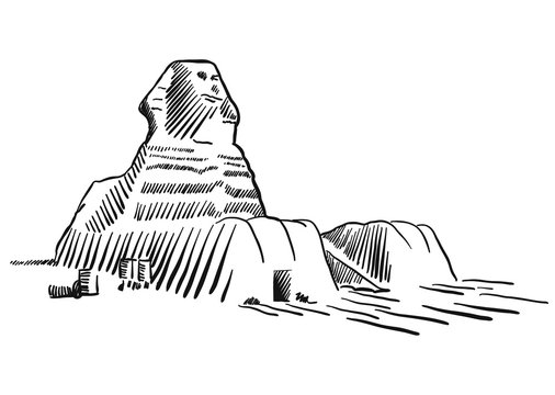 Egypt Sphinx Monument Cairo Sketched