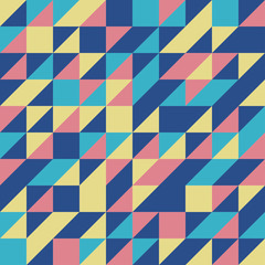 Blue Retro Half Square Triangle Seamless background