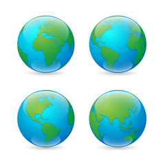 World map set. Vector illustration.
