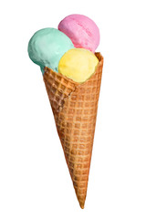 fruit ice cream isolated on white background