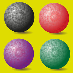 A set of four openwork ball
A set of four openwork ball on a yellow background vector illustration for decoration and design
