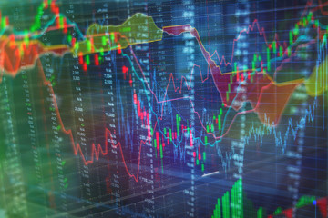 Financial data on a monitor