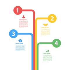 four steps sequence infographic layout concept vector illustration