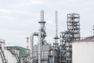Oil refinery and Petroleum industry at day time