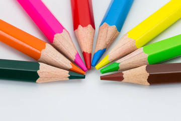Colorful pencils isolated on background