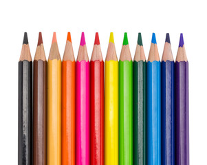 Colorful pencils isolated on background