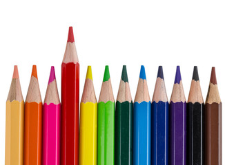 Colorful pencils isolated on background